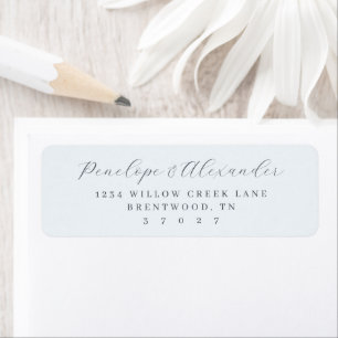 Elegant Grey Minimalist Calligraphy Return Address Label