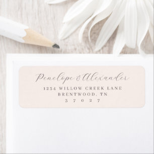 Elegant Grey Minimalist Calligraphy Return Address Label