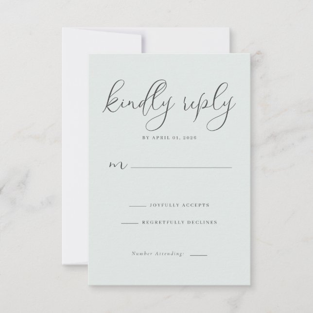 Elegant Grey Minimalist Invitations (Front)