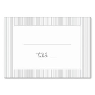 Elegant Grey Minimalist Lines Table Number