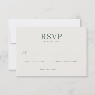 Elegant Grey Minimalist RSVP Card