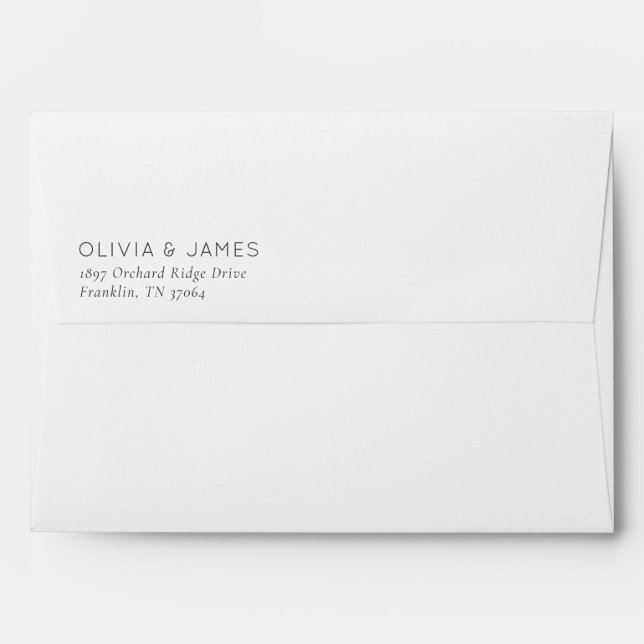 Elegant Grey Minimalist Typographic Envelope (Back (Top Flap))