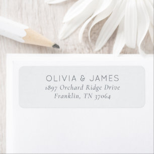 Elegant Grey Minimalist Typographic Return Address Label