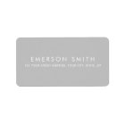 Elegant grey minimalist white return address