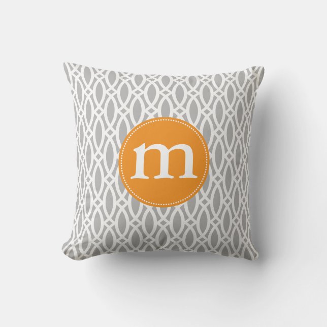 Elegant Grey Modern Trellis Personalised Cushion (Front)