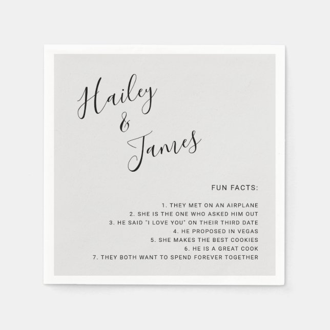 Elegant Grey Modern Wedding Napkin (Front)