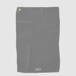 Elegant Grey Monogram Golf Towel