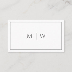 Elegant Grey Monogram Modern Professional Simple Business Card