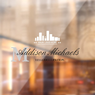 Elegant Grey Monogram Name Title & Logo