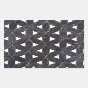 elegant Grey Mosaic flower of life Tile pattern Rectangular Sticker