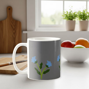 Elegant Grey Mug with Floral Design