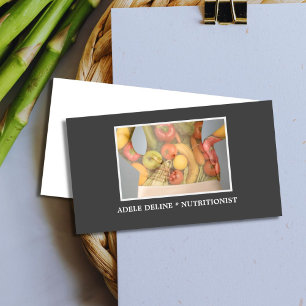 Elegant Grey Nutritionist Diet Health Business Card