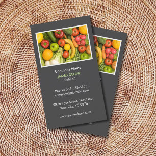 Elegant Grey Nutritionist Diet Health Business Card