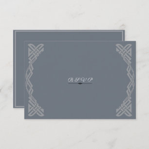 Elegant Grey on Grey Geometric RSVP Card