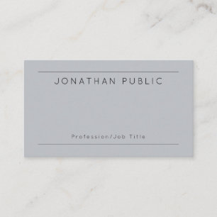 Elegant Grey Personalised Modern Minimalist Business Card