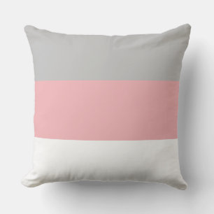 Elegant Grey Pink and White Throw Pillow