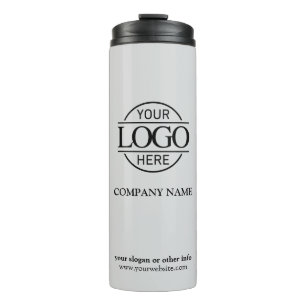 Elegant Grey Promotional Company Business Logo Thermal Tumbler