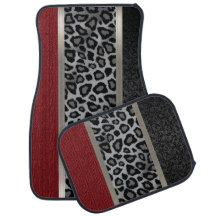 Elegant Grey, Red and Leopard Animal Design