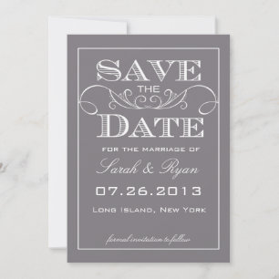 Elegant Grey Save the Date Photo Announcement