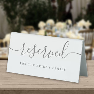 Elegant Grey Script Wedding Reserved