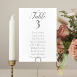 Elegant Grey Script Wedding Seating Chart Cards<br><div class="desc">Guide your guests to their proper table with these elegant grey script seating chart cards. Personalise the table number and the guest's name.</div>