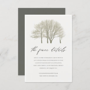 ELEGANT GREY SILVER FALL AUTUMN TREES  INFORMATION INVITATION