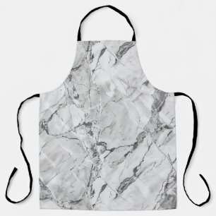 Elegant Grey "Slate Whisper Stream" Marble Texture Apron