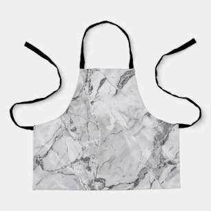 Elegant Grey 'Slate Whisper Stream' Marble Texture Apron