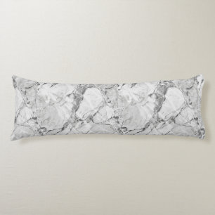 Elegant Grey "Slate Whisper Stream" Marble Texture Body Cushion