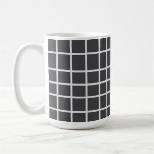 Elegant Grey Squared White Coffee Mug