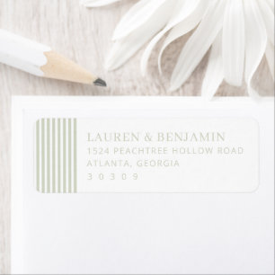 Elegant Grey Stripe Minimalist Return Address Label