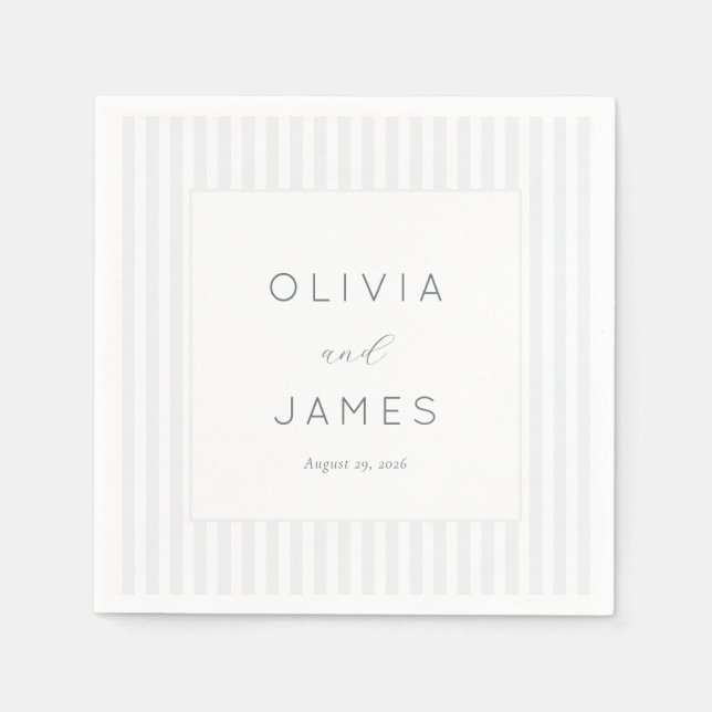 Elegant Grey Stripes Napkin (Front)
