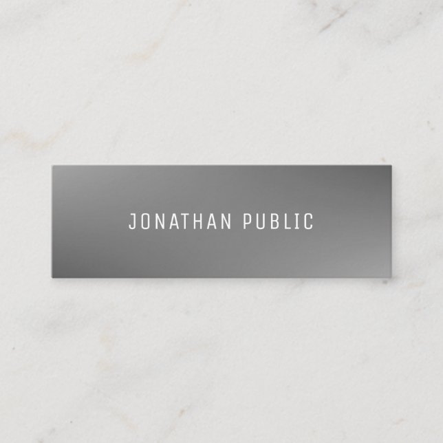 Elegant Grey Template Professional Trendy Modern Mini Business Card (Front)