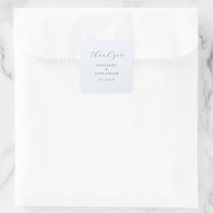 Elegant Grey Thank You Card Square Sticker