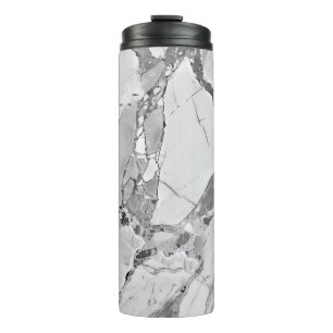 Elegant Grey "Twilight Marble Fantasy" Marble Text Thermal Tumbler