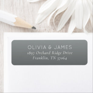 Elegant Grey Typographic Return Address Label