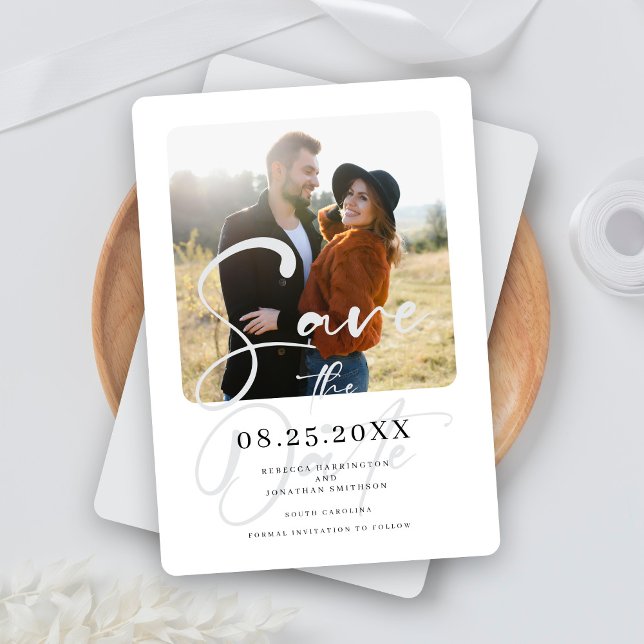Elegant Grey Wedding Photo Save The Date (Creator Uploaded)