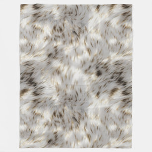 Elegant Grey White Gold Fleece Blanket