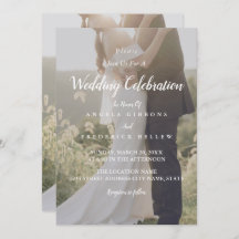 Elegant Grey & White With Background Photo Wedding