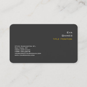 Elegant Grey Yellow Professional Modern Business Card