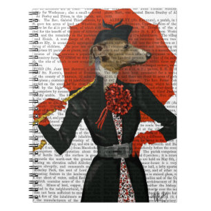 Elegant Greyhound and Red Umbrella 2 Notebook