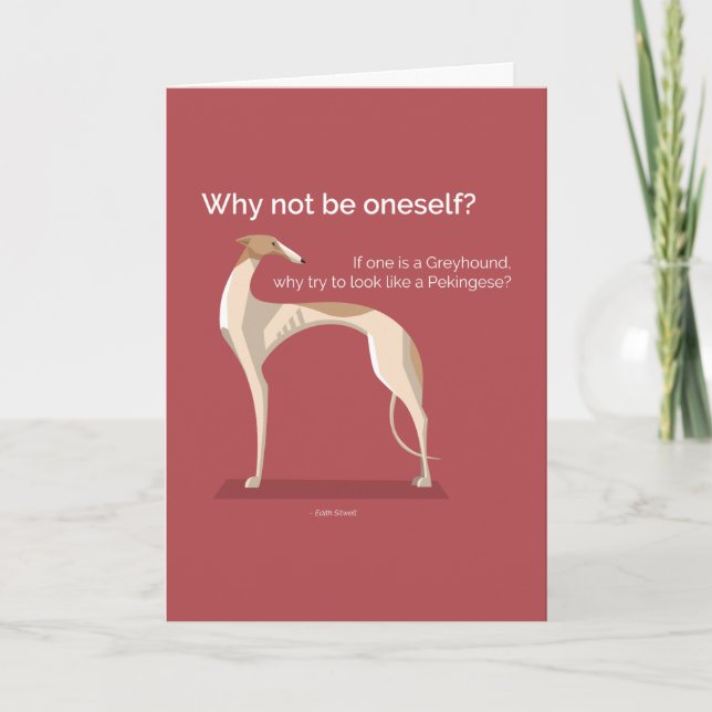 Elegant greyhound card with inspirational quote (Front)