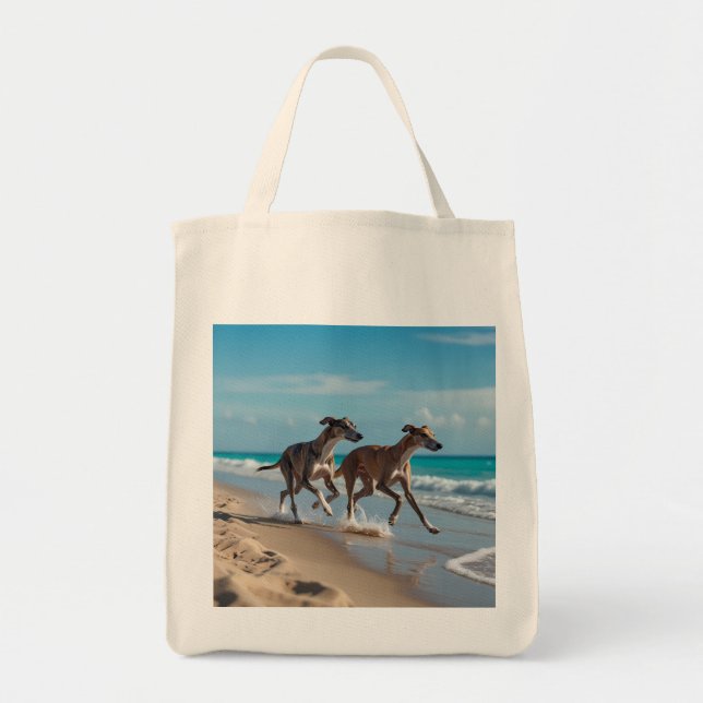 Elegant Greyhound Grocery Tote (Front)