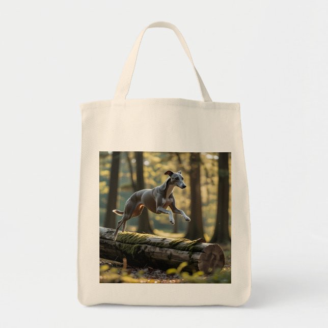 Elegant Greyhound Grocery Tote (Front)