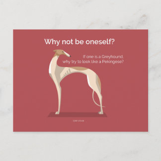 Elegant greyhound inspirational quote postcard