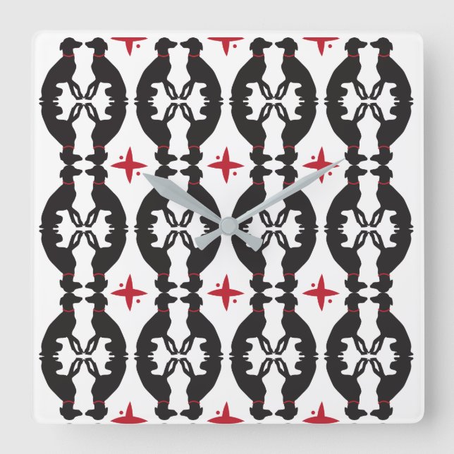 Elegant Greyhound Pattern Clock (Front)