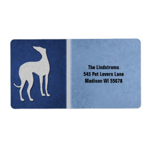 Elegant Greyhound Silhouette in Blue Custom