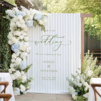 Elegant Greyish Blue Wedding Backdrop Tapestry