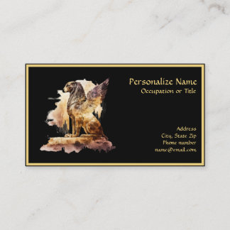 Elegant Griffin Black & Gold Business Card