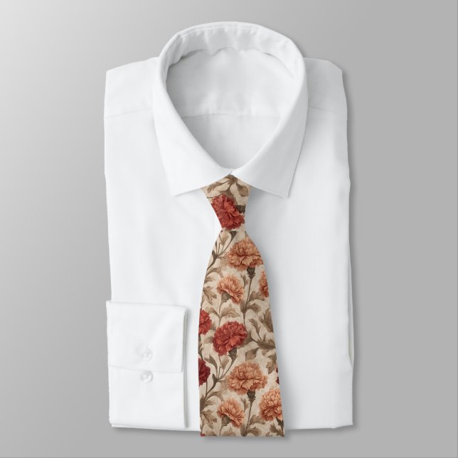 Elegant Groomsman Gift Carnation Tie (Tied)